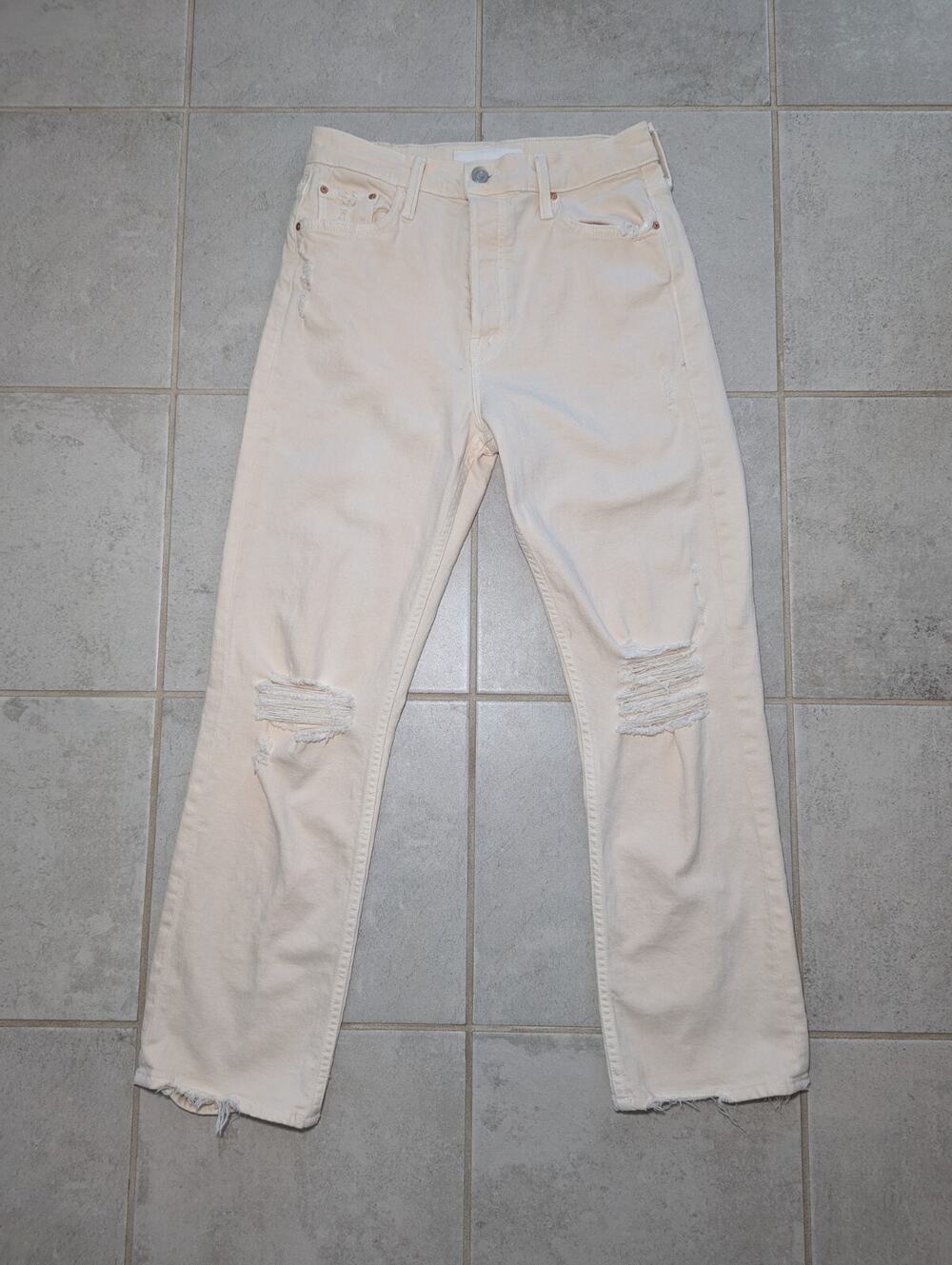 Mother Jeans Women's 29 The Tomcat Chew The Devil Drinks Coffee Peach